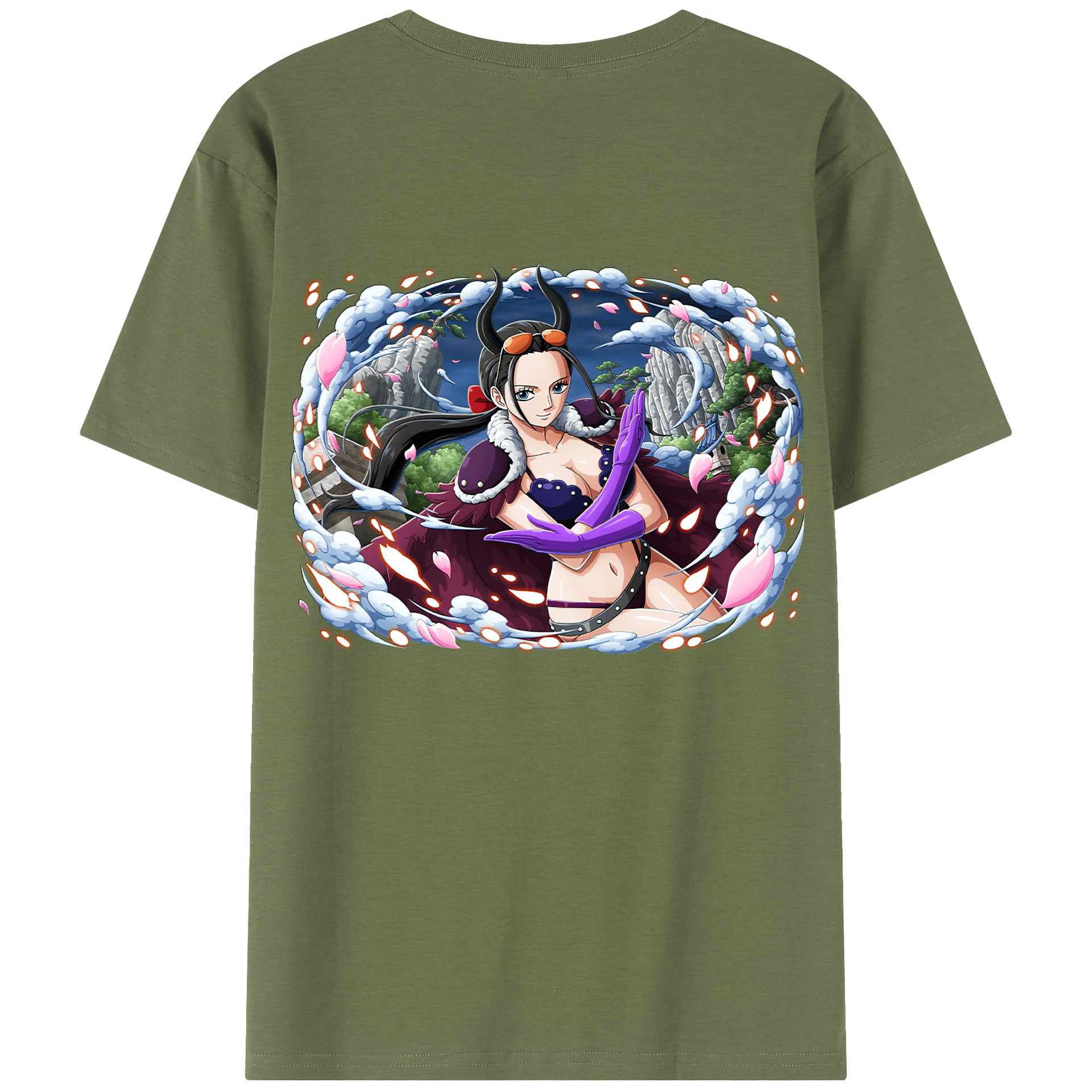 ワンピース ニコ・ロビン ONE PIECE Nico Robin 綿100％半袖Tシャツ（背面プリント）